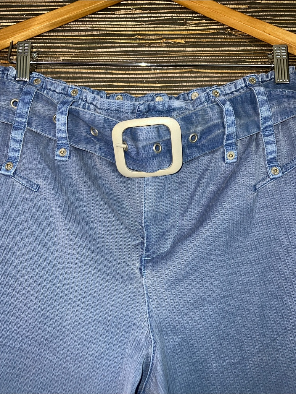FREE PEOPLE We The Free Sloane Belted Pants Blue-Topaz Small - Picture 6 of 17